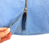 Rag & Bone Blue Corduroy with Front Zipper Mini Skirt- Size 2