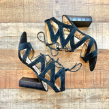 Sam Edelman Black Suede Leather Lace Up Sandals- Size 9.5