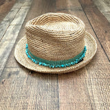 Wallaroo Hat Company Straw Hat With Turquoise Beads