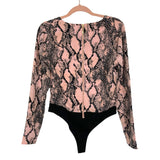 NBD x Naven Pink and Black Snakeskin Print Bodysuit NWT- Size M