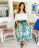 Scoop Green Tie Dye Ruffle Hem Skirt- Size M