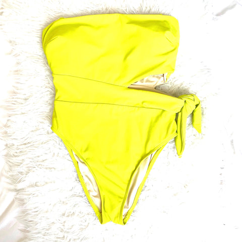Eloquii Lime Green Strapless Removable Pads Side Cut Out One Piece- Size 12 (sold out online)