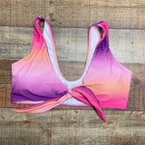 Pink Lily Hot Pink/Purple/Pink/Peach Ombre Front Tie Padded Bikini Top- Size L (we have matching bottoms)