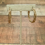 Gold Twisted Braid Hoop Earrings