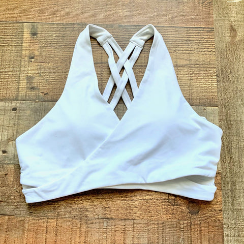 Fabletics White Padded Sports Bra- Size S