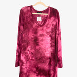 Rae Mode Burgundy/White Tie Dye Round Hem Dress- Size 1XL