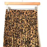 No Brand Leopard Print Pleated Skirt- Size ~S
