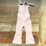 No Brand Mauve and White Striped Jumpsuit- Size ~9-12M (see notes)