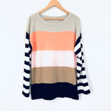 No Brand Color Block/Striped Sleeves Sweater- Size S