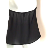 Aqua Black Drape Front Blouse Halter- Size XS