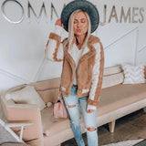 Madelyn Cream Faux Suede and Fur Cropped Jacket- Size S