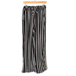 Xhilaration Navy Striped Paperbag Waist Wide Leg Palazzo Pants- Size L (Inseam 25.5")