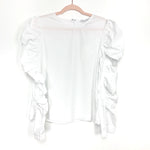 English Factory White Puffed Sleeve Top NWT- Size M (sold out online)