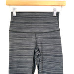 Lululemon Grey/Black Striped Crop Leggings- Size ~4 (Inseam 24")