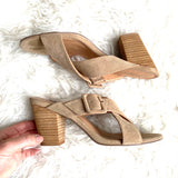 Mi.im Suede Strap Buckle Slide On Wedge Heel- Size 8.5