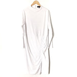 ELOQUII White Side Ruched Dress with Front Slit- Size 14