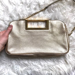Michael Kors Gold Leather Clutch