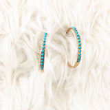 No Brand Gold Hoops with Turquoise Earrings