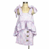Shein Pastel Tweed Like Ruffle Top and Skirt Set NWT- Size S (sold as a set)