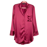 Gibson Look Ruby GiGi Luxe Lounge Button Up Silky Sleep Dress- Size S (see notes)