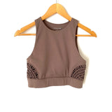 Carbon 38 Brown Macrame Cropped Workout Top/Sports Bra- Size S (we have matching leggings)