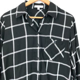 Socialite Black & White Check Button Up Blouse- Size S