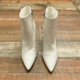 Nine West White Fhayla Pointy Toe Booties- Size 8.5 (Sold Out Online)