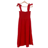 Listicle Red Smocked Bodice Shoulder Tie Strap Dress NWT- Size M