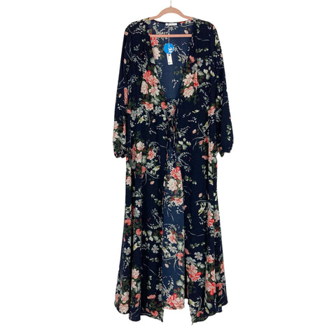 Cupshe Navy with Floral Pattern Dress Cover Up NWT- Size M