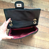 No Brand Black Vegan Leather Gold Chain Crossbody