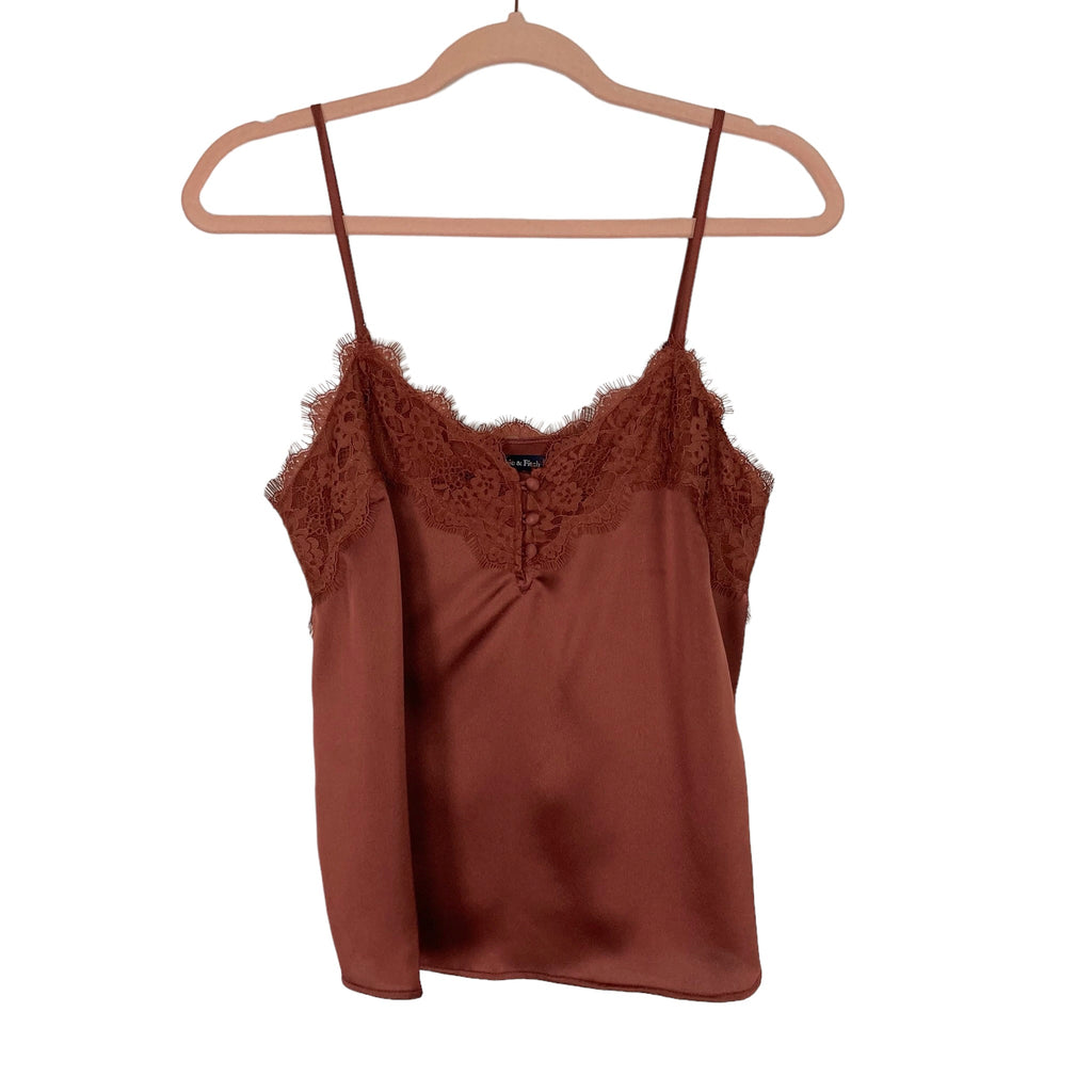 Abercrombie & Fitch Brown Three Button Lace Cami- Size S (see notes)