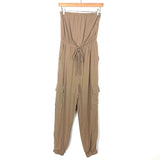 Le Lis Strapless Drawstring Jumpsuit NWT- Size S