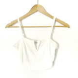 Madison & Berkeley White Ribbed Crop Top- Size XS