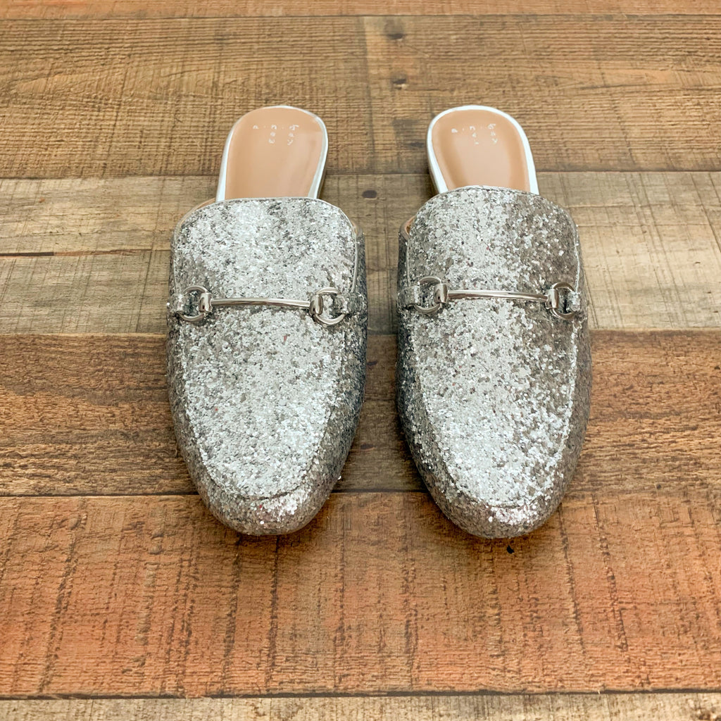 A New Day Silver Glitter Mules- Size 8 (Like New Condition!) – The