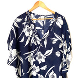 Kona Sol Navy Floral Cover Up- Size XL