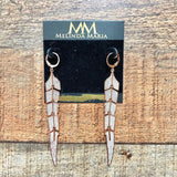 Melinda Maria Rose Gold CZ Leaf Drop Earrings
