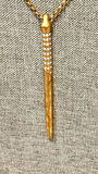 Sam Edelman Gold Spike with Rhinestones Pendant Necklace (see notes)