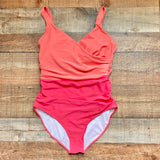 Pink Desert x Sassy Red Lipstick Sorbet Colorblock Sarah Wrap Padded One Piece NWT- Size XL (sold out online)