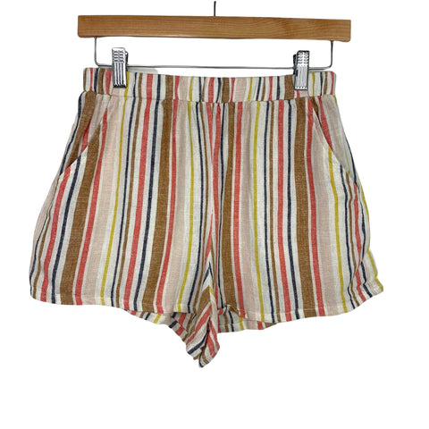 Forever 21 Multicolor Stripe Linen Shorts- Size XS