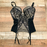 Figleaves Black/Shell Juliette Lace Basque NWT- Size 34G