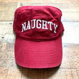 Mighty Fine Green and Red Naughty & Nice Baseball Caps (see notes, sold as set)