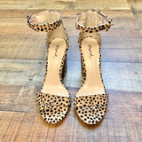 Qupid Animal Print Block Heel Ankle Strap Suede Sandals- Size 6.5 (BRAND NEW CONDITION)