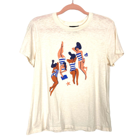 J Crew Bathing Suit Graphic Tee- Size L