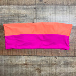 Hazel & Olive Hot Pink/Neon Orange Padded Bandeau Top and Matching Bottom Bikini Set- Size M (sold as set, sold out online)