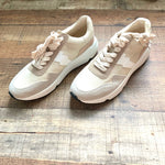 White Raven Tan/White Suede Like Sneakers- Size 8.5 (Like New!)