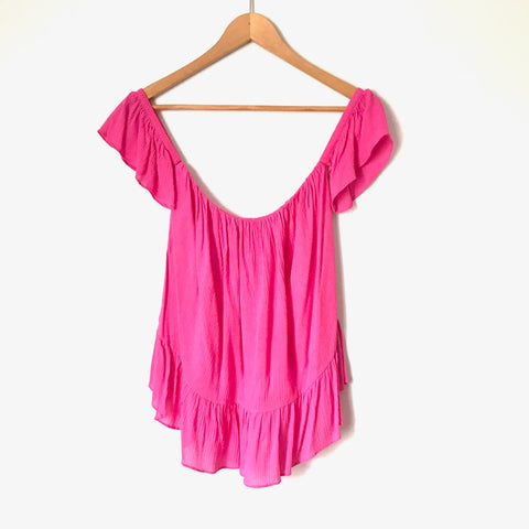 Misa Los Angeles Hot Pink Anais Off The Shoulder Top- Size S