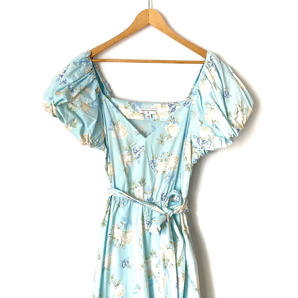 Love Shack Fancy Estelle Blue Floral Puff Sleeve Dress- Size 14 The Saved Collection Love Shack Fancy Estelle Blue Floral Puff Sleeve Dress- Size 14 The Saved Collection