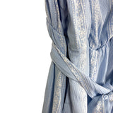 Amaryllis Blue Crush Ruffle Strap Rolled Hem with Tie Belt Linen Romper- Size XL (see notes)