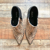 Qupid Black/Animal Print Ankle Booties- Size 6.5 (LIKE NEW)