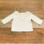 Baby Cat & Jack Off White Ruffle Neck Top- Size 0-3M